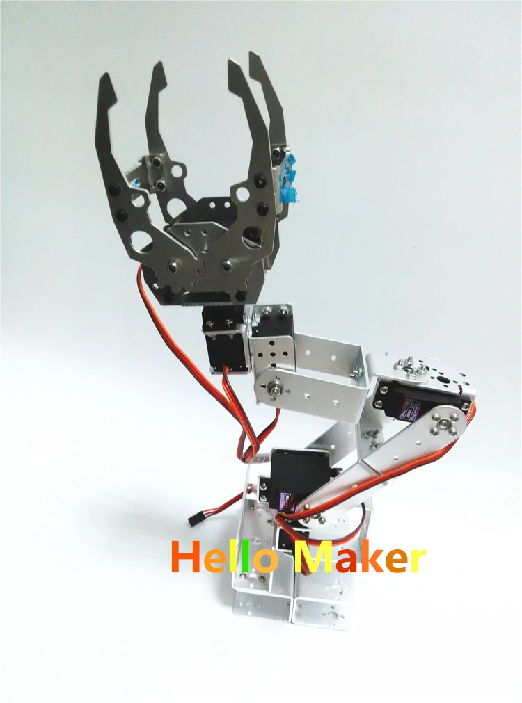 

Hello Maker H395 Abb Industrial Robot Mechanical Arm 100% Alloy Six degrees of freedom Robot Arm Rack with 6 Servos