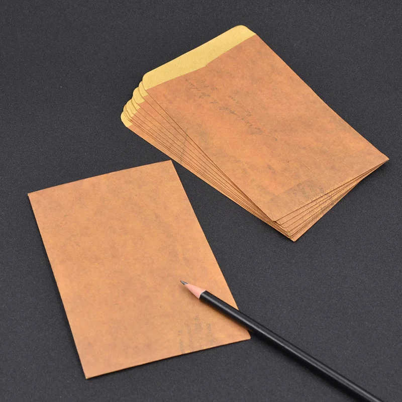 

10pcs Brown Paper Envelope Wax Seal Envelope Postcard Package Gifts Envelope