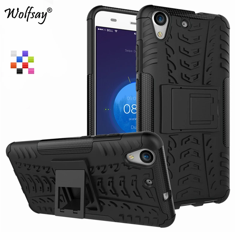 

Wolfsay For Case Huawei Y6 II Cover Rubber & Hard PC Fundas Case For Huawei Y6 II Case For Huawei Y6 II Y6 2 Y6II Holder Stand