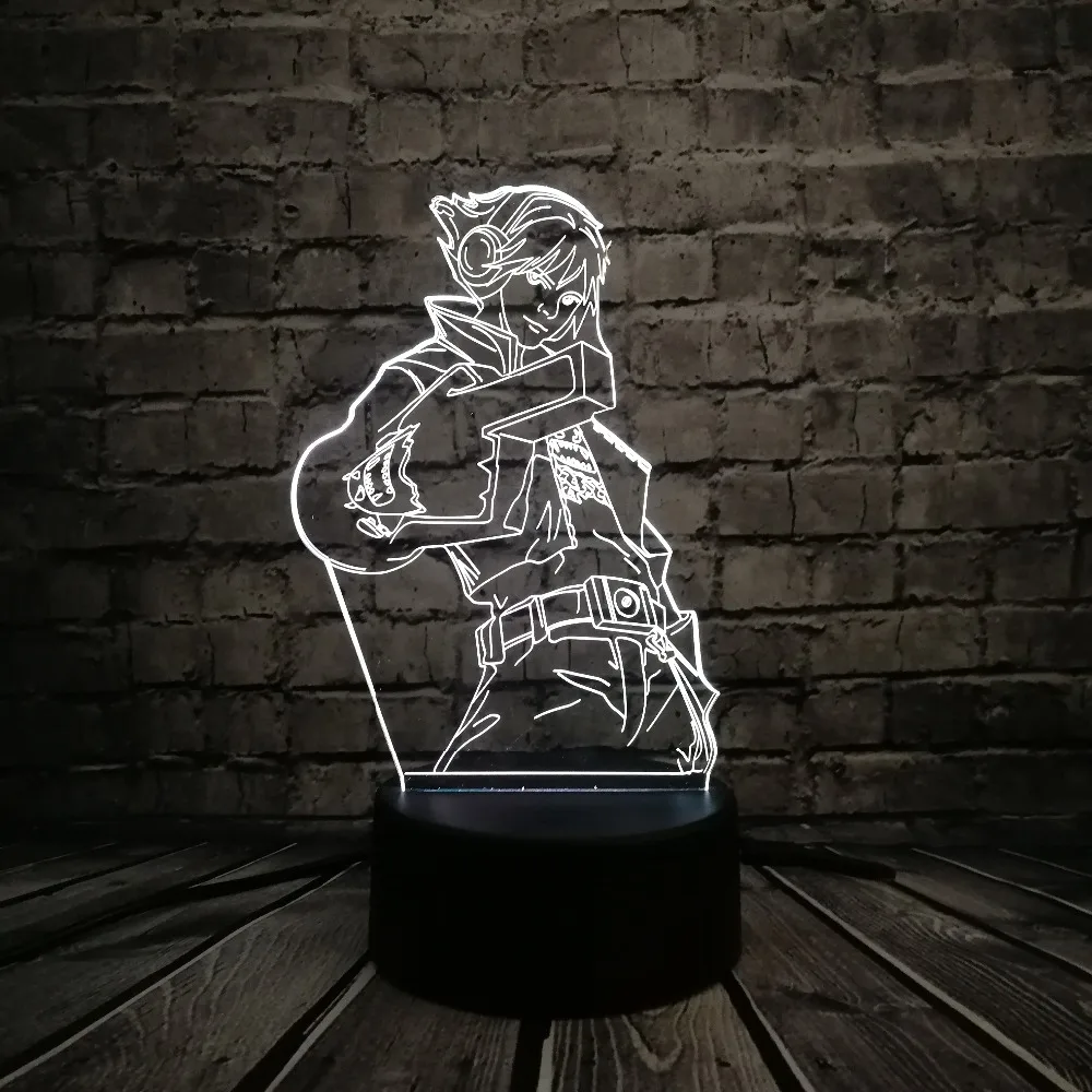 Горячая мультяшная игра фигурка LOL Ezreal 3D светодиодный USB лампа Иллюзия атмосфера