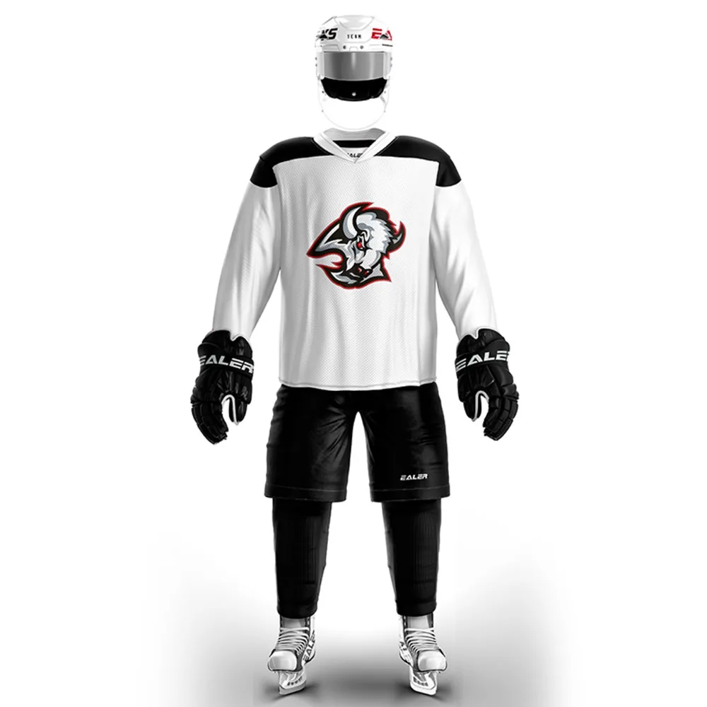 Крутой Хоккей винтажные хоккейные тренировочные майки набор с принтом логотипа буйвола дешевые высокое качество H6100-8