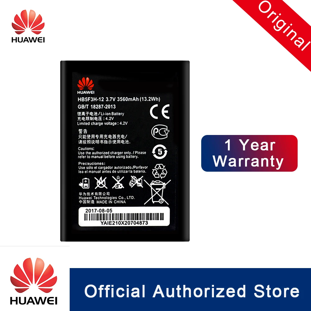 

HuaWei 100% Original HB5F3H-12 Battery For Huawei E5372T E5372s E5775 4G LTE FDD Cat4 WIFI Router Replacement Batteria 3560mAh