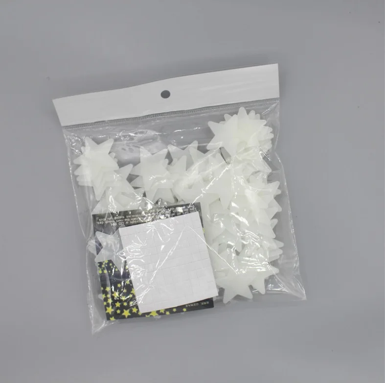 Ночник белый 3d светильник со звездами светится в темноте флуоресцентные