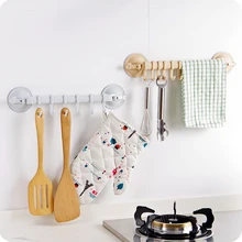 Вешалка для полотенец на присоске 6 Крючки для ванной и кухни настенный держатель двери присоска HangerN on-trace сильная стойка на присоске крючок для полотенца ложка