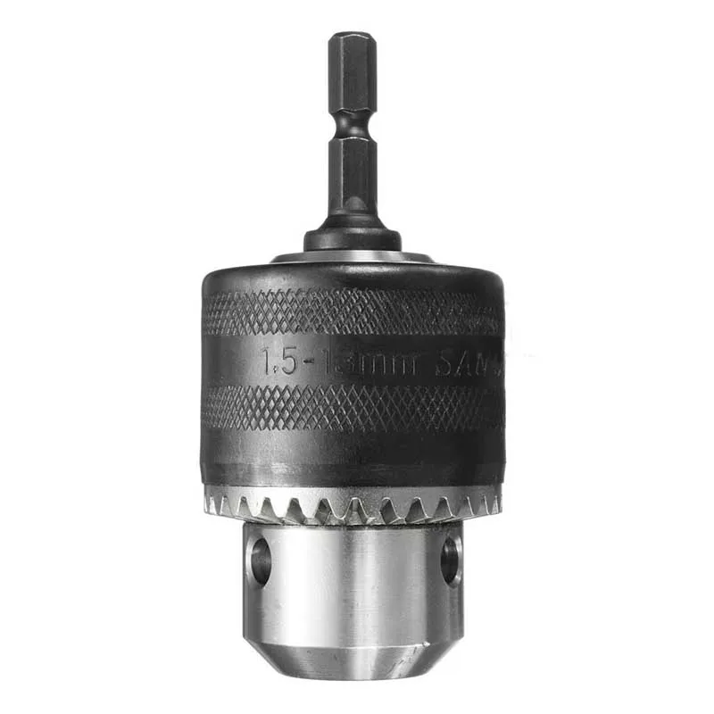 1set 1.5-13mm Quick Change Drill Chuck Driver Converter + 1/2'' Hex Shank Key Adaptor