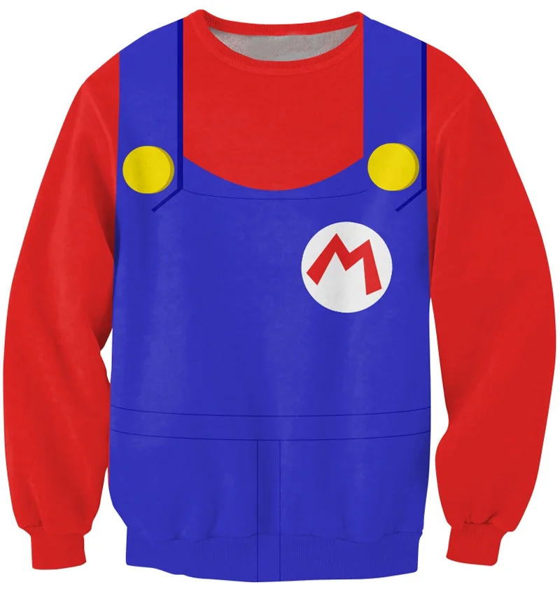 Luigi Crewneck Sweatshirt Luigi Mario Character Cartoon Costume 3d Print Sweats Fashion Clothing 