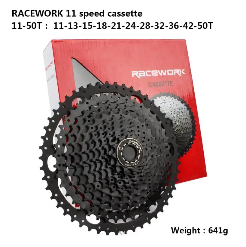 RACEWORK 10/11/12 скоростная кассета 11-42 т 11-46T 11-50 т 11-52 т горный велосипед MTB велосипед Кассетный Маховик для Shimano Sram - Цвет: 11S black 11-50T