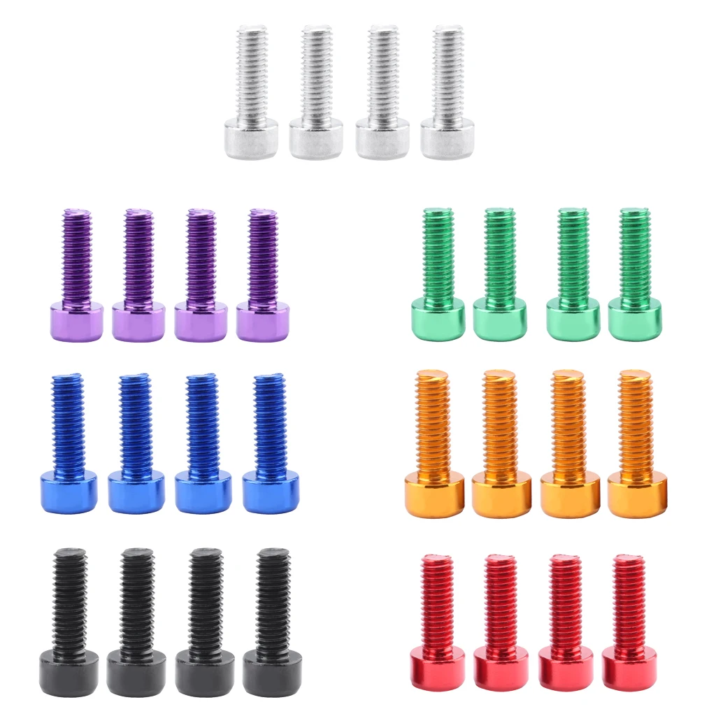 4Pcs Water Bottle Cage Screws Aluminum Alloy Bike Holder Screws Cycling Bicycle Cage Bolts Accessories 