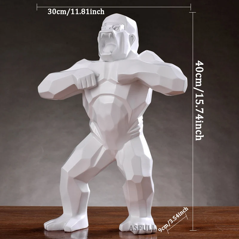 Big Size 40cm/15.74inch Gorilla Monkey Creative Home Decor Living Room Desktop Decoration Office Decorative Resin Big Size 40cm/15.74inch Gorilla Monkey Creative Home Decor Living Room Desktop Decoration Office Decorative Resin