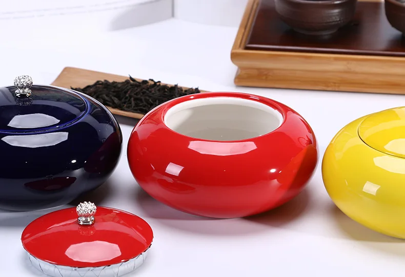 Новая керамическая чайная коробка 165 г герметичный керамический чайный ящик чагуань Копилка сахар миска чайник 4 цвета