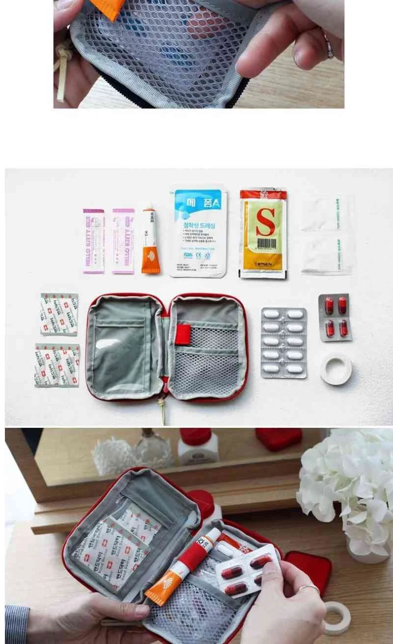 Дорожная аптечка, автомобильная сумка для первой помощи, маленькая медицинская коробка для дома, аварийный набор для выживания на открытом воздухе