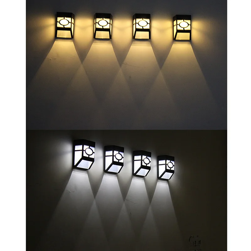 Vintage Solar Powered Wall Mount LED Light Outdoor Garden Path Landscape Yard Lamp Dropshipping