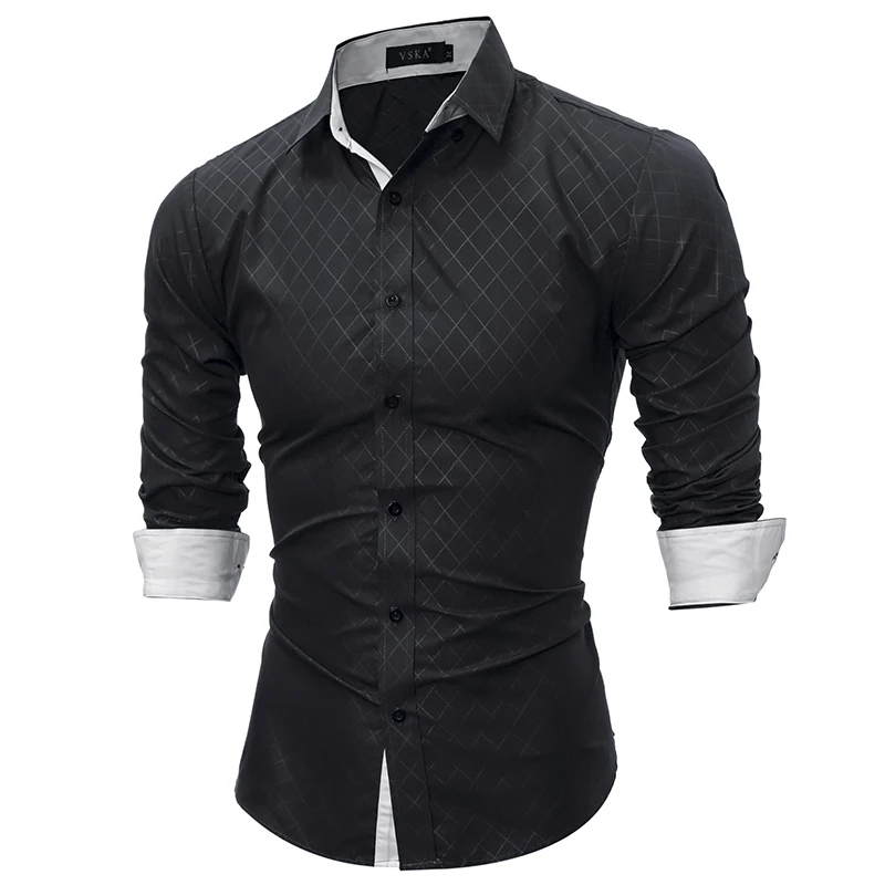 Модная брендовая Рубашка летняя Клетчатая мужская приталенная рубашка с длинным рукавом Повседневная мужская рубашка высокого качества camisa masculina YJ