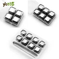 YOTOP из нержавеющей стали кубики льда для виски/бар товары KTV Magic Wiskey/вино/Пиво Кулер 4 6 8 шт. камни кулеры для льда держатель в коробке - изображение