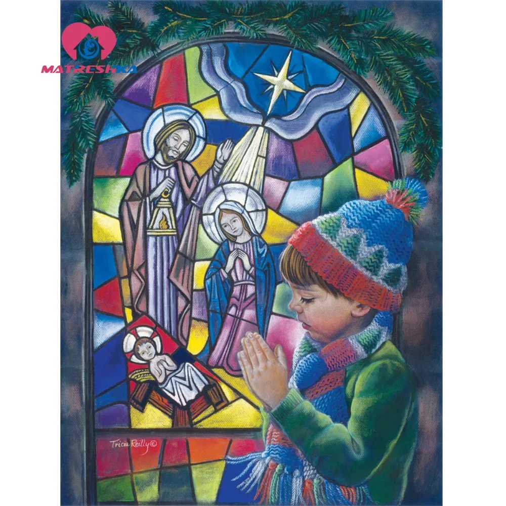 

Diamond embroidery boy pray diamond painting full square Cross-stitch kits Pictures of crystals mosaic painting Picture modular