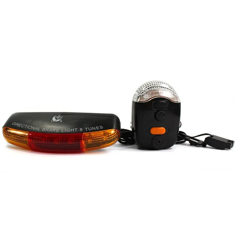 Universal 7LED Super Bright Bike Bicycle Cycling Stop Brake Light Turn Signal Night Lamp 8-tune Horn Safety For Cycling #83305