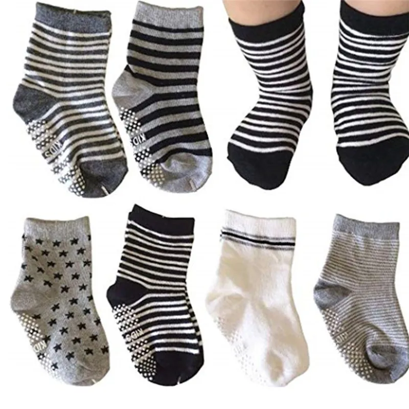 

pudcoco 6 Pairs Socks Set Baby Boy Girl Cotton Cartoon striped breathable stylish Socks Infant Toddler Kids Soft Sock