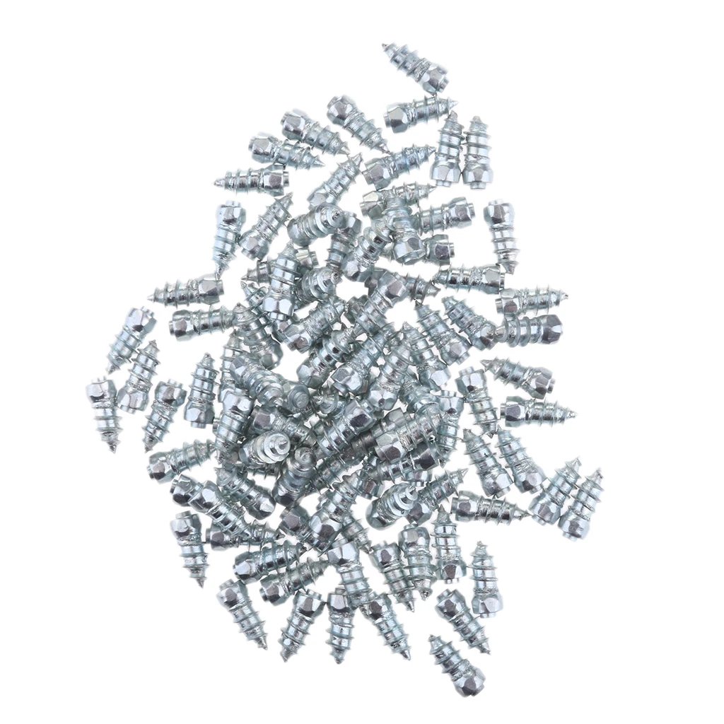 

Set of 100 Universal Stud Screw Car SUV ATV Anti-Slip Screw Wheel Tyre Spikes Trim 15mm