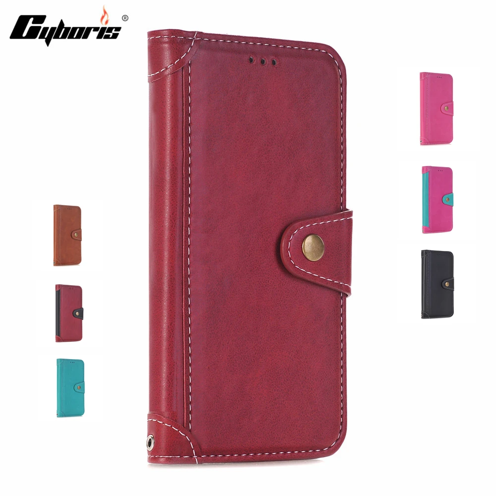 

CYBORIS Luxury Flip Leather Case For iPhone6 6s 7 4.7inch Wallet Cover For iPhone8 iPhone6s iPhone8 Plus 7plus Coque phone Case