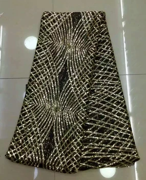 

2020 Fast shipping African lace fabric ,beautiful tulle French lace fabric with sequins For Nigerian Wedding Dresses L91910
