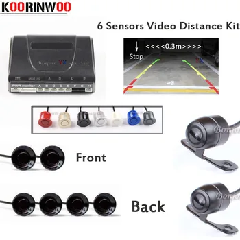 

Koorinwoo Vehicle Car parking SensorVideo Distance Front camera Rearview camera Parktronic System Set Reverse 4 Radar Jalousie