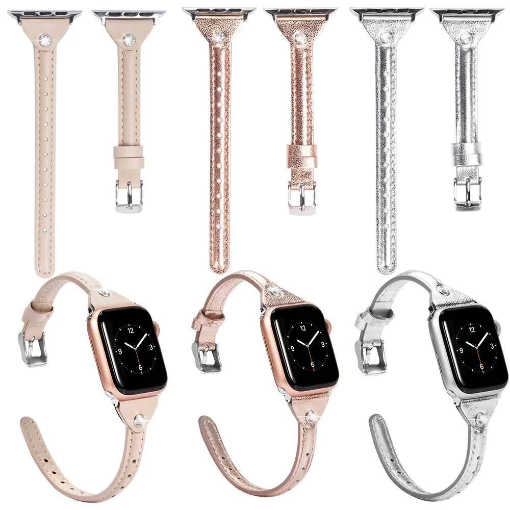 

Leather Women Single Tour Bands For Apple Watch Series 5 4 1 2 3 Multicolor iwatch Strap Watchband 38 40MM 42 44mm