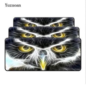 

Yuzuoan owl Face Hot Sale Animal Large Mouse Pads Custom Design Gaming Large Lock Edge Mouse Pad Size For 900*400*3mm