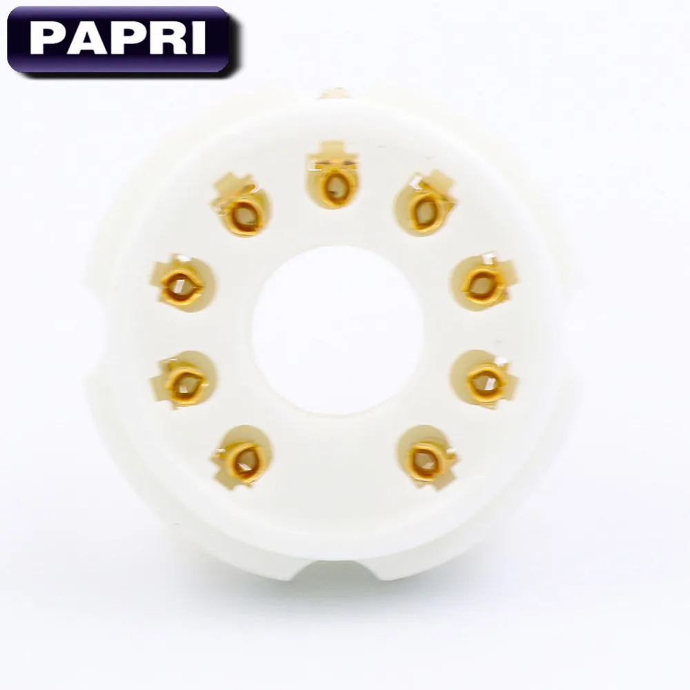 PAPRI 10 шт. керамический позолоченный 9Pin B9D трубчатый разъем домашний усилитель PCB