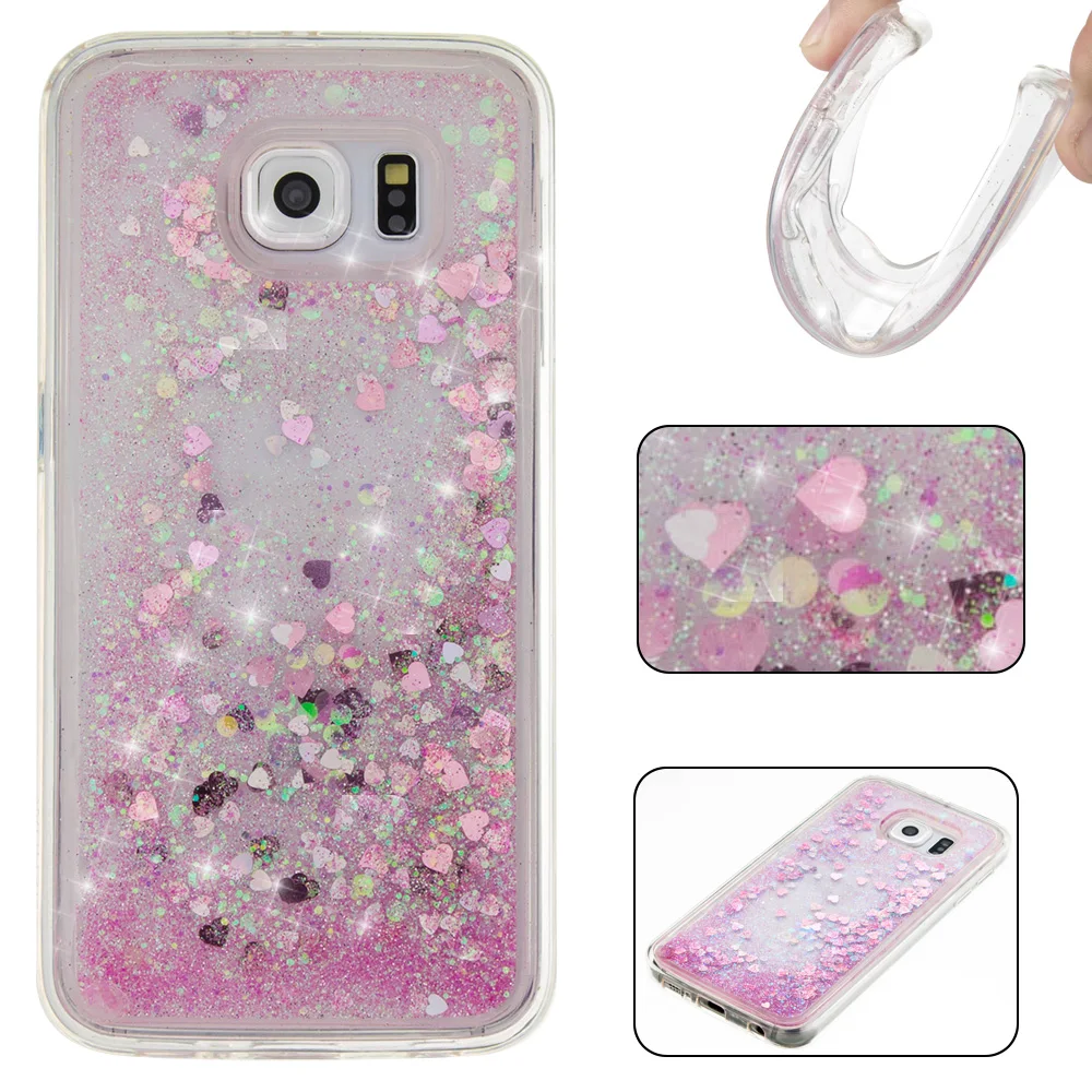 

case for Samsung Galaxy S8 S9 S10Liquid Quicksand Soft Silicone Case for S7 S6 S5 Quicksand Shockproof Cases Covers for S10 Plus