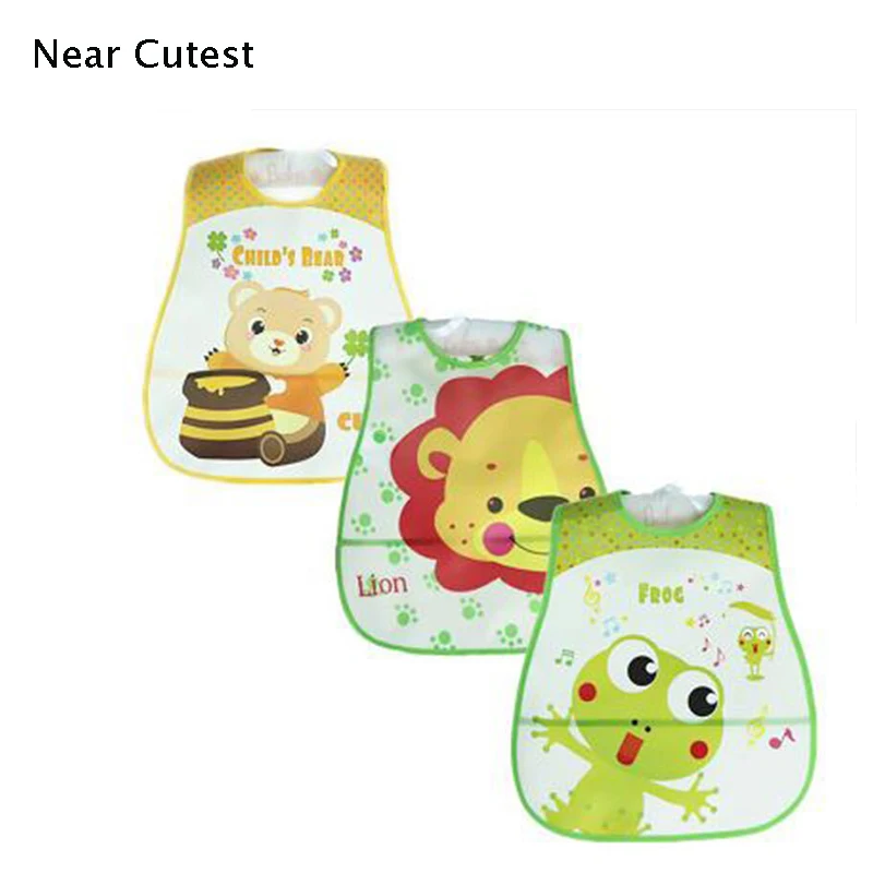

Near Cutest 3pcs/set Baby Bibs Infant Burp Cloths Feeding Cartoon Pattern Toddler Waterproof Saliva Towel