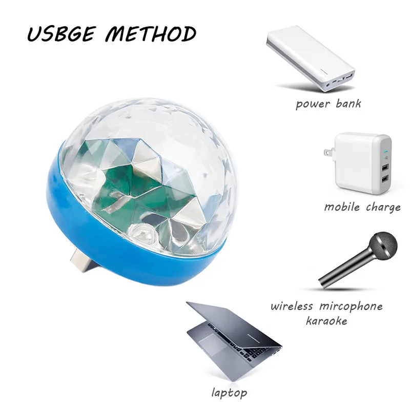 

1PCS Christmas projector Mini Portable Mobile Phone LED USB Light Stage Disco Lights Family Reunion Magic Ball Light Party Club