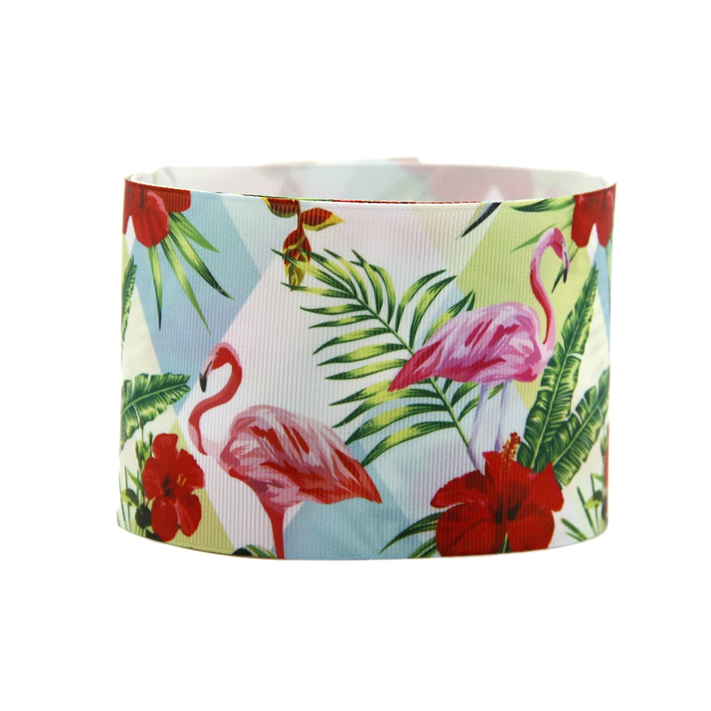 

David accessories 75mm Flamingo Printed Grosgrain Ribbon DIY Bow Bag Sewing Materials Wedding Decoration 50yard/roll,50Yc7128