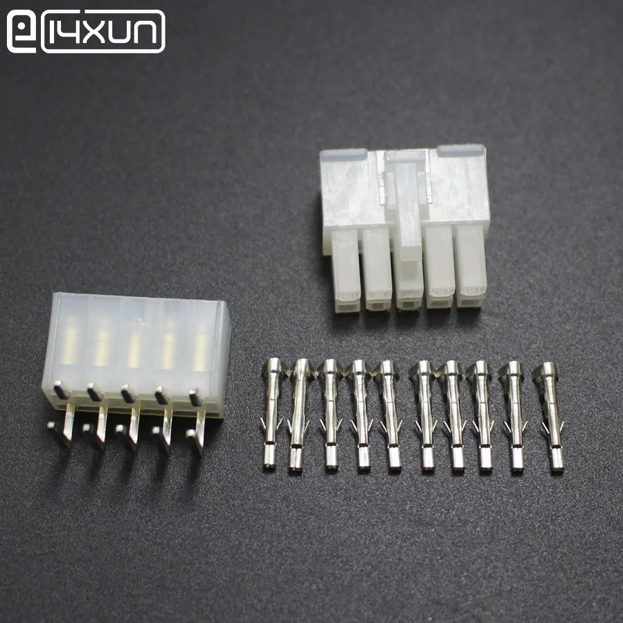 

1sets 5557 5569 10P Bend Pin Wire Terminals Electrical Connector 4.2mm 10Pin Right Angle Plug jack for Car Auto PC ATX