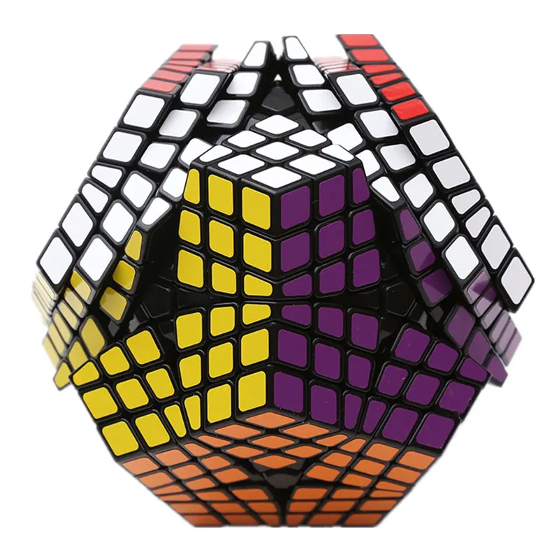 SHENGSHOU6x6x6 черный/белый Твист наклейки пазлы Cube dodecahedra странная форма высокого уровня игрушка в