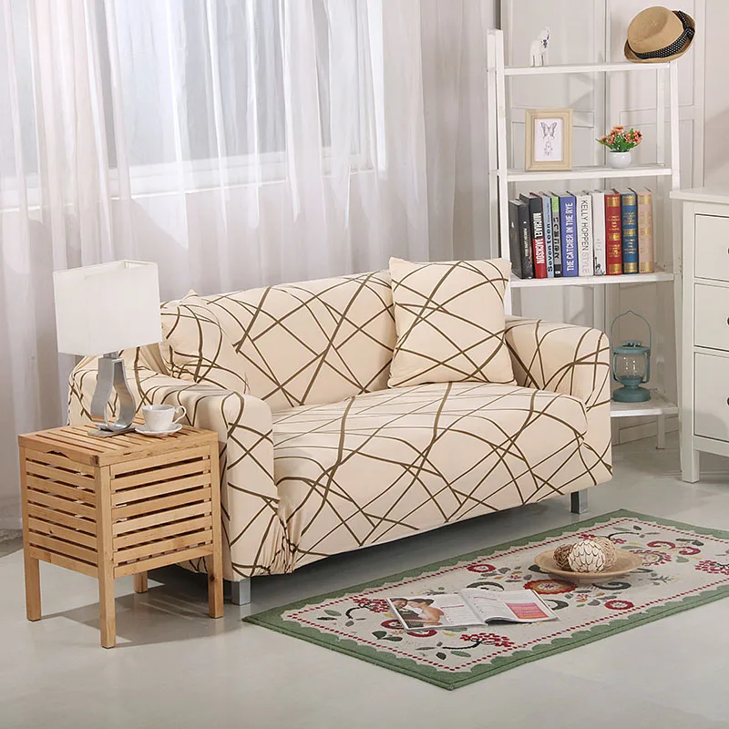 Съемный защитный чехол для дивана для гостиной, растягивающийся геометрический чехол из спандекса, антигрязные Чехлы, домашние Угловые Чехлы для дивана - Цвет: 1