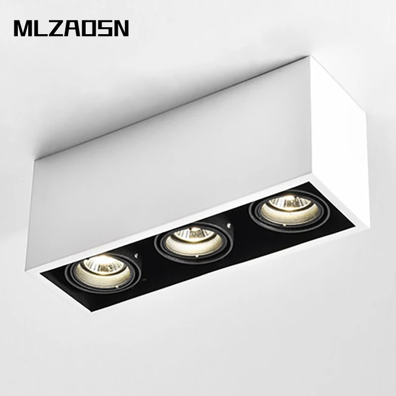 

MLZAOSN LED Downlights Three Heads 6W 8W 10W Metal White And Black/All Black LED Bulbs For Living Room Aisle Bedroom 111V-240V