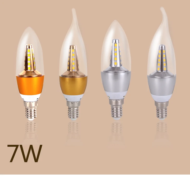 Светодиодная лампа E14 220 В, 3 Вт, 5 Вт, 7 Вт, 9 Вт, светодиодный светильник-свеча, лампа для люстры, светильник ing Ampoule Bombilla, светодиодная лампа для украшения дома белого цвета