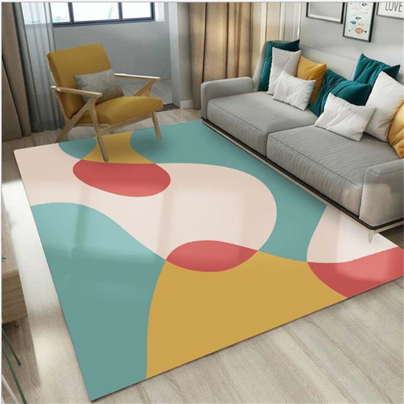 

AOVOLL Nordic Soft Large Carpet Geometric Pattern Carpets For The Modern Living Room Bedroom Carpet Kids Room Bedroom Rugs