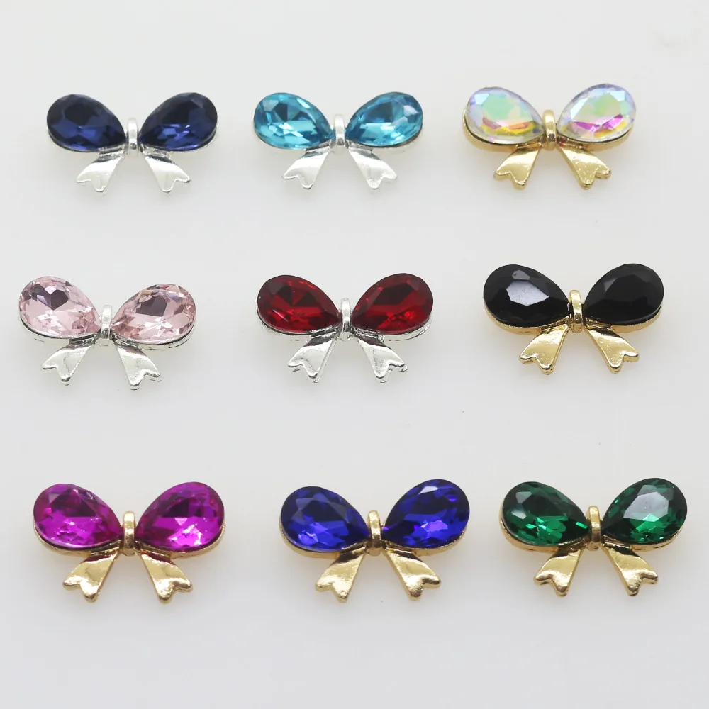 

New arrival 10pcs/Lot Alloy butterfly Buttons Diamond Button for Wedding Ornament Garment Shoes Siwmwear Hair jewelry Factory