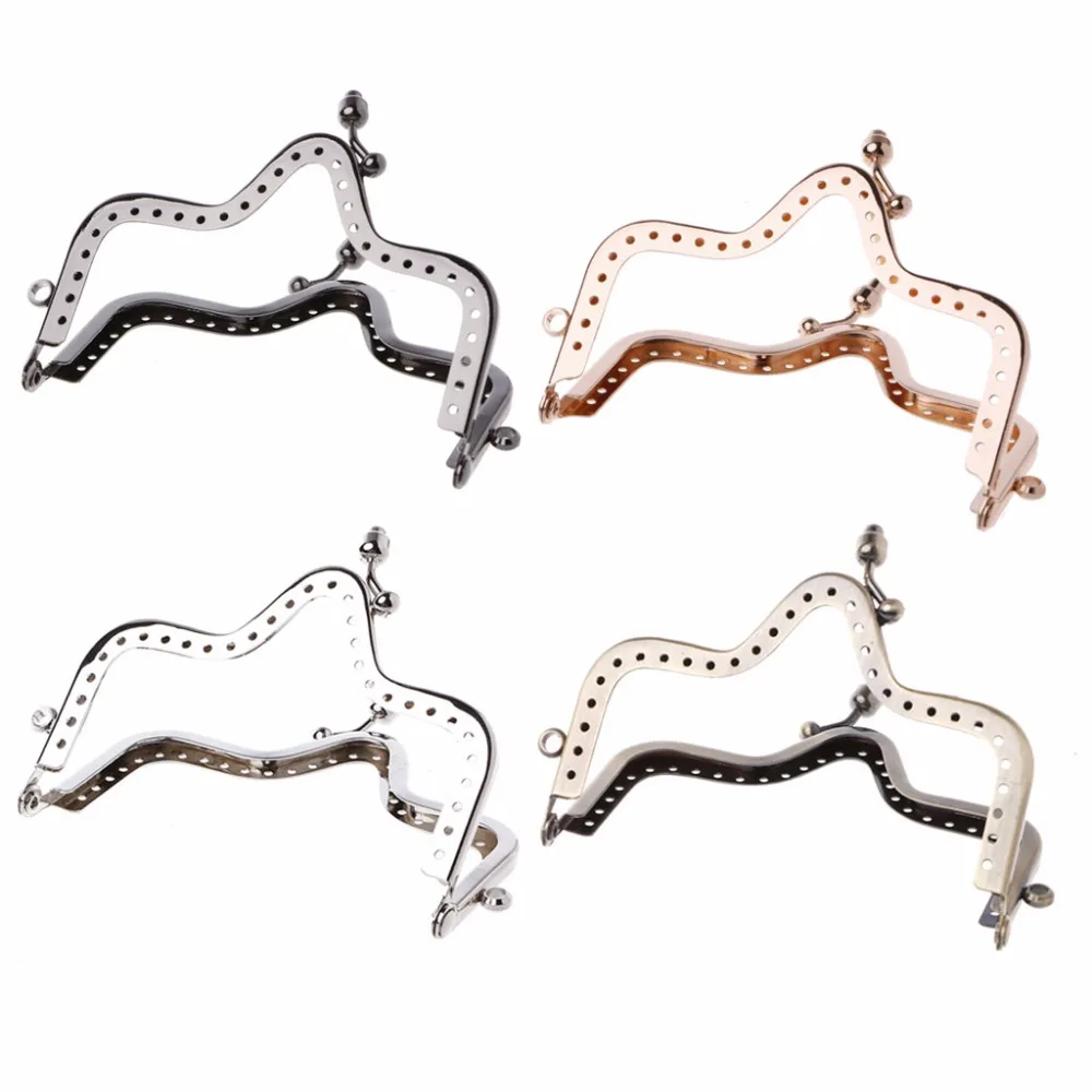 

Javrick 1PC Alloy Coin Bag Purse Metal Frame Kiss Clasp DIY Craft Accessories 10cm 4 Color