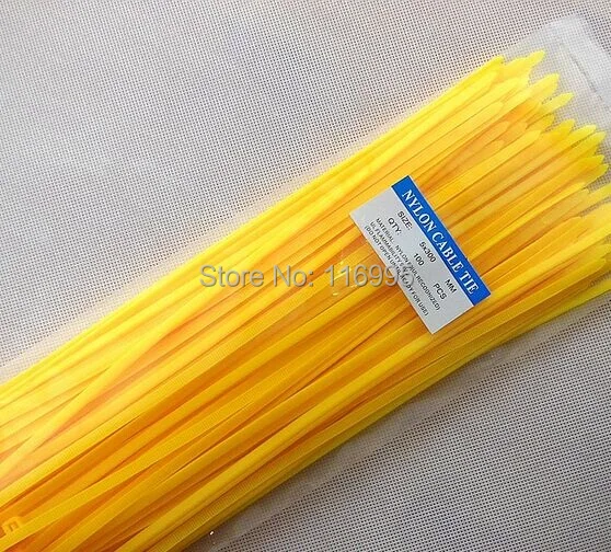 Free shipping 100pcs Self-locking nylon cable ties / 5 * 300mm YELLOW optional plastic straps | Обустройство дома