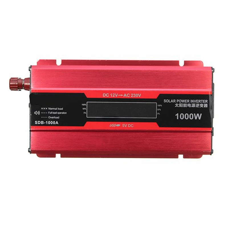 

1000W Car Power Inverter Converter DC 12V To AC 220V Modified Sine Wave Power Intelligent LCD USB Charger Power Supply Switch