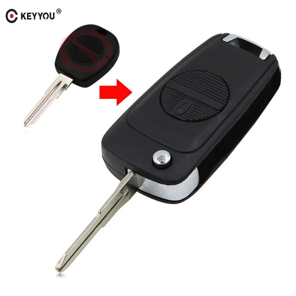 KEYYOU 2 кнопки флип модифицированный дистанционный автомобильный чехол для ключей