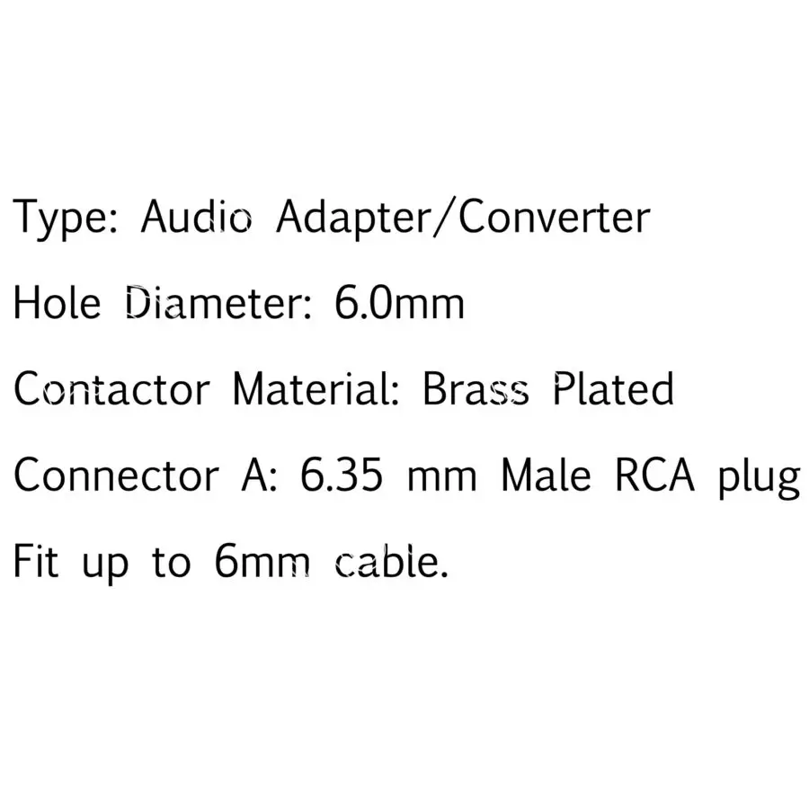 Areyourstore 1 шт. латунные RCA с прямым углом 6 35 мм штекер аудио видео разъем адаптер для