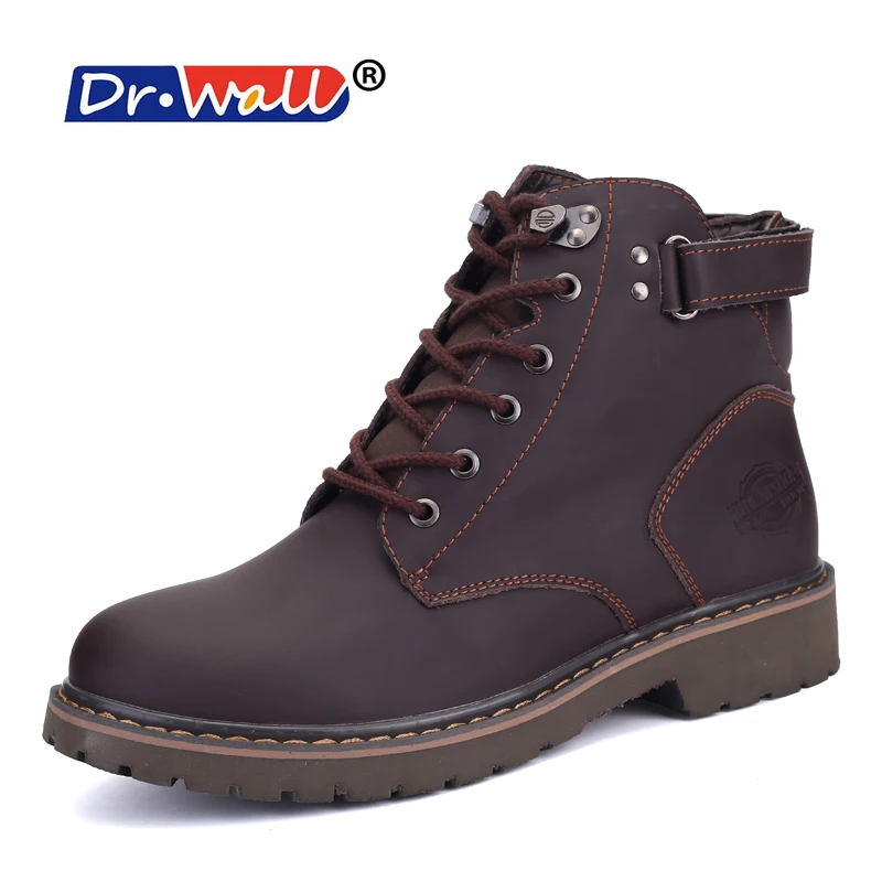 

Boots Men Sale Dr.wall 2017 Men Boots Leather Lace-up Casual Shoes Retro Design Tooling Boot Botas Plus Cotton Warm Winter Boo