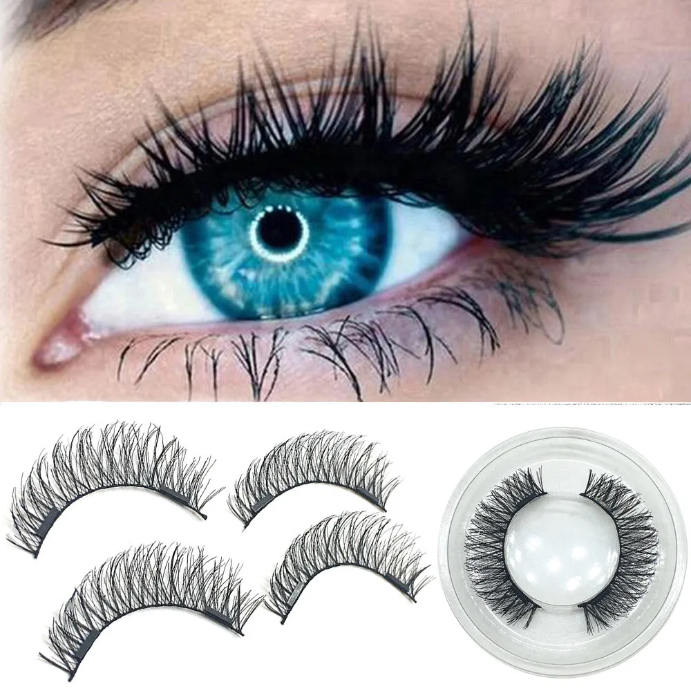 

1 Pair 3D Magnetic False Eyelashes Lashes Reusable False Magnet Makeup Beauty Tools maquiagem nesura lashes makeup
