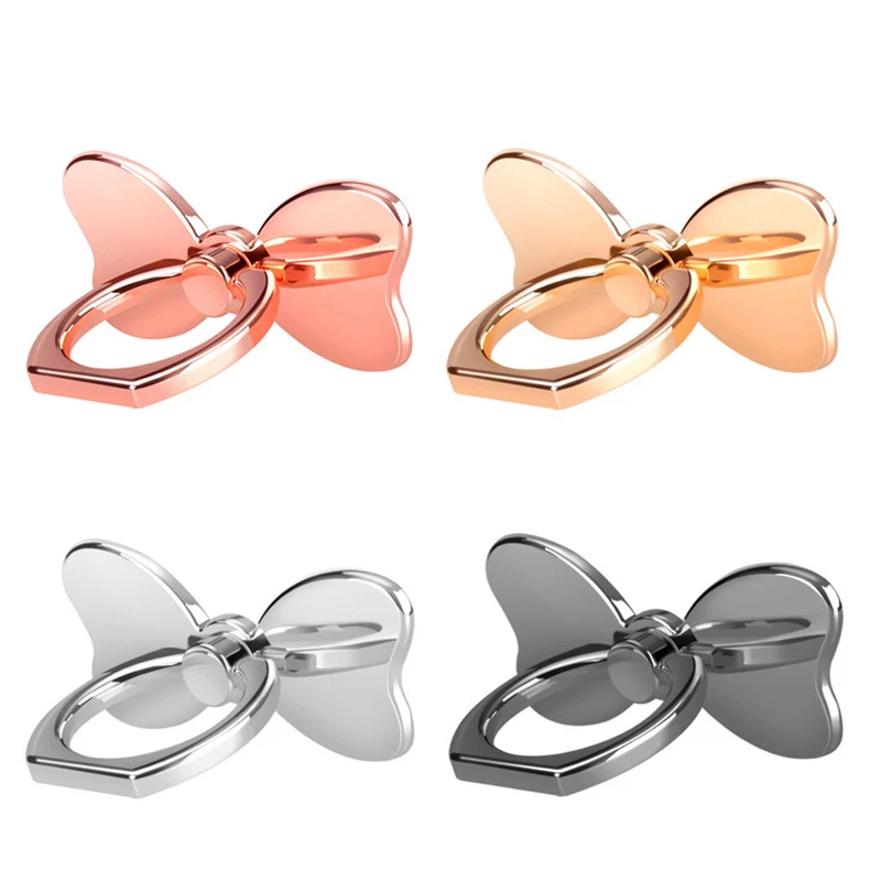

Butterfly Ring 360 Degree Mobile Phone Finger Ring Holder Stand Small Metal Ring Mount Bracket Bow Cell phone Ring Holder ZSMZZY