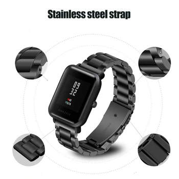 

Replacement Metal Strap For Xiaomi Huami Amazfit Bip BIT PACE Lite Youth Verison Smart Watch Wearable Wrist Bracelet Watchband