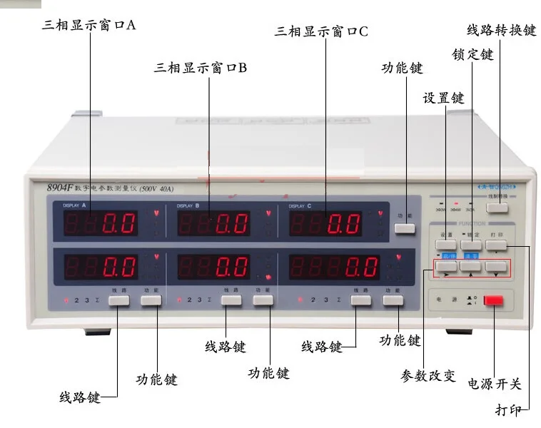 Qingdao Qing zhi 8904F трехфазный Электрический параметр Ватт метр 500 V, 40A