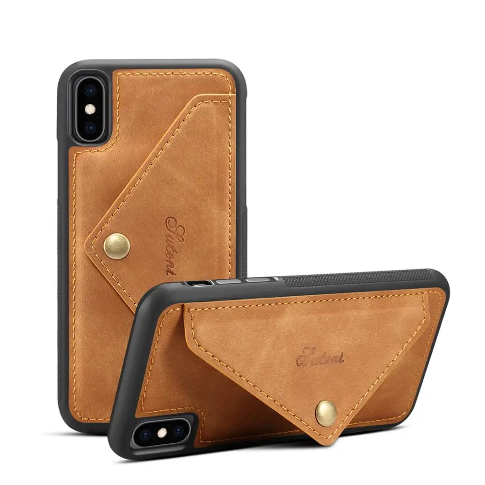 Чехол подставка из натуральной кожи для iPhone XS Max XR|Бамперы| |